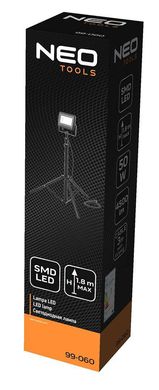 Прожектор Neo Tools, 4500 люменів, 50 Вт, SMD LED, 220 В, кабель 3 м з виделкою, на штативі 1.8 м IP65 (99-060)