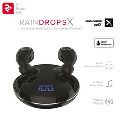 Навушники 2E RainDrops Х True Wireless Waterproof Mic Black (2E-EBTWRDXBK)