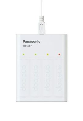 Зарядний пристрій Panasonic USB in/out з функцією Power Bank + акумулятор Eneloop NI-MH AA 2000 мА·год, 4 шт.