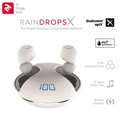 Навушники 2E RainDrops Х True Wireless Waterproof Mic White (2E-EBTWRDXWH)