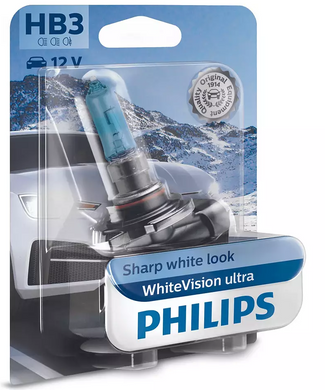 Автолампы Philips HB3 WhiteVision Ultra 3800K, 1шт (9005WVUB1)
