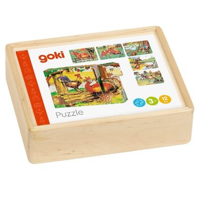 Кубики деревянные goki Ферма 57878G