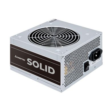 Блок живлення CHIEFTEC Solid (600W), ATX v2.3, 200-240V, >85%, 120мм, 1xMB 24pin (20+4), 1xCPU 8pin (4+4), 3xMolex, 5xSATA, 2xPCIe 8pin (6+2), CE, CB, TUV, RoHS, X (GPP-600S)