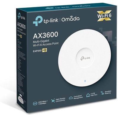 Точка доступу TP-LINK EAP660 HD AX3600 1x2.5GE LAN PoE MU-MIMO стельовий (EAP660-HD)