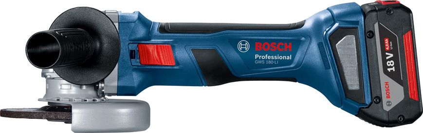 Шлифмашина угловая аккумуляторная Bosch Professional GWS 180-LI 125мм 18В 1х4Ач 11000об/мин 2кг (0.601.9H9.021)