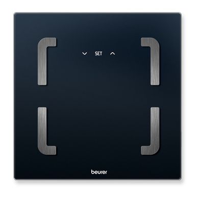 Ваги Beurer підлогові 180 кг під'єднання до смартфона AAAx3 в комплекті скло чорне (BF_880)