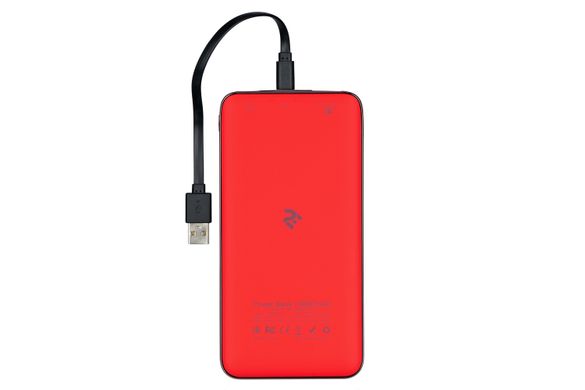 Портативное зарядное устройство 2Е 10000mAh, DC 5V, out: QC3.0, MicroUSB, Type-C Inp. Soft, red (2E-PB1036AQC-RED)