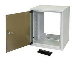Шкаф настенный ZPAS 10" 7U, глубина 260мм. стеклянная дверь, серый (WZ-3661-01-02-011)