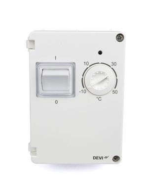 Терморегулятор DEVIreg 610 (-10+50C), датчик на проводі 3м, електронний, на DIN рейку, макс 10А (140F1080)
