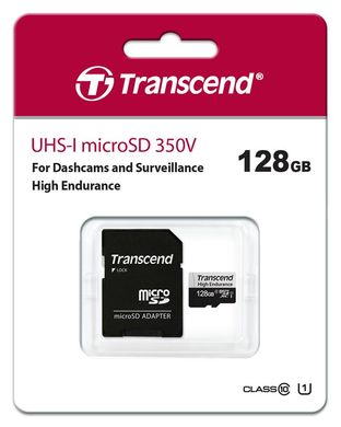 Картка пам'яті Transcend 128 GB microSDXC C10 UHS-I U1 High Endurance (170TB) (TS128GUSD350V)