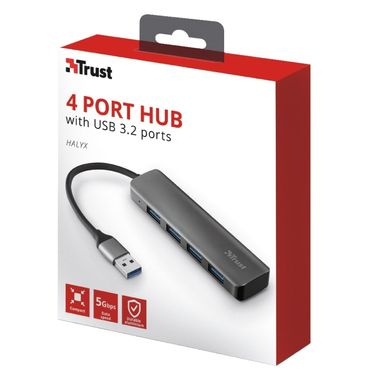 USB-хаб Trust Halyx 4-Port USB-A 3.2 ALUMINIUM (23327_TRUST)