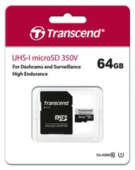 Карта пам'яті Transcend 64GB microSDXC C10 UHS-I U1 High Endurance (85TB) (TS64GUSD350V)