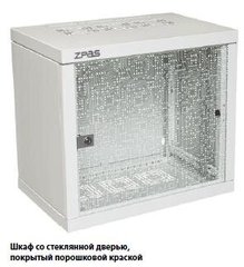Шкаф настенный ZPAS 19" 10U 600x600 Z-BOX, съемные бок стенки, стеклянная дверь, 100kg max, серый (WZ-7240-20-A2-011)