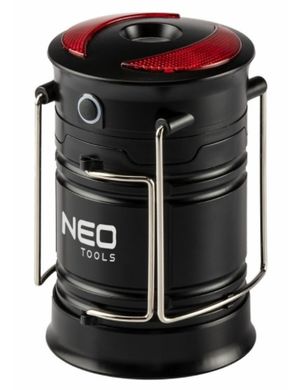 Фонарь кемпинговый NEO 200 люмен 3 Вт COB LED 3 функции освещения 3 магнита в подставке боковая и верхняя ручка красный сигнальный свет 3xAA (99-030)