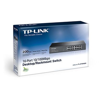 Комутатор TP-LINK TL-SF1016DS 16xFE некерований 13" 1U (TL-SF1016DS)