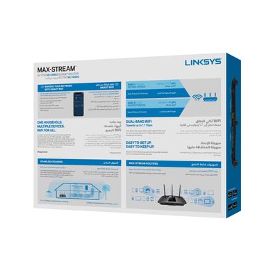 Маршрутизатор LINKSYS EA7300 AC1750, 4xGE LAN, 1xGE WAN, 1xUSB 3.0, 1xUSB 2.0 (EA7300-EU)