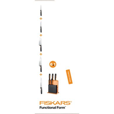 Набір ножів з бамбуковою підставкою Fiskars FF, 5 шт (1057552)