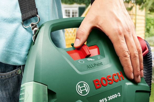 Фарбопульт Bosch PFS 3000-2 650 Вт 300 мл/хв контейнер 1Л виробляє. 2 м/хв 2.8 кг (0.603.207.100)