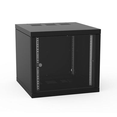 Шафа підлогова ZPAS 19" 10U 600x600 Z-BOX, знімні боки стінки, скляні двері, 100kg max, чорний