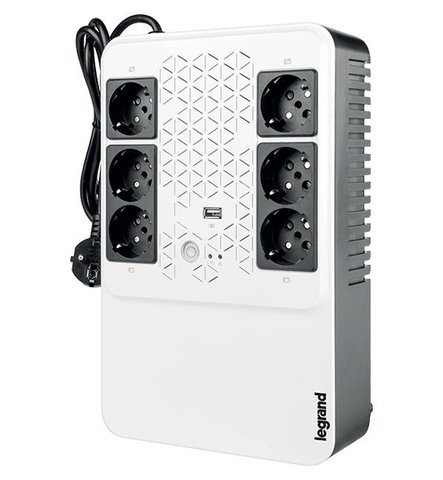 ИБП Legrand, KEOR MULTIPLUG 600 ВА / 360Вт, (4+2) хSchuko, USB (310081)