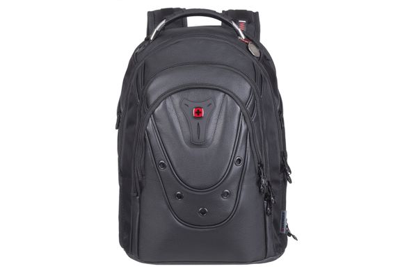 Рюкзак для ноутбука, Wenger Ibex 125th 17" Black Leather, кожа, чёрный (605499)