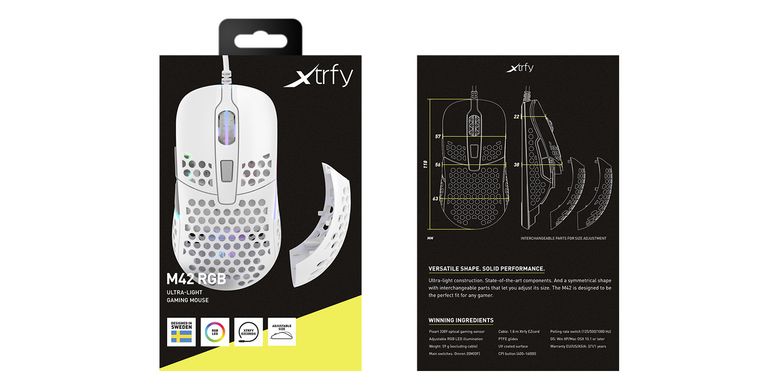 Ігрова миша Xtrfy M42 RGB USB White (XG-M42-RGB-WHITE)