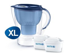 Фільтр-глечик Brita Marella XL Memo + 2 картриджі 3.5 л (2.2 л очищеної води), синій (1040565)