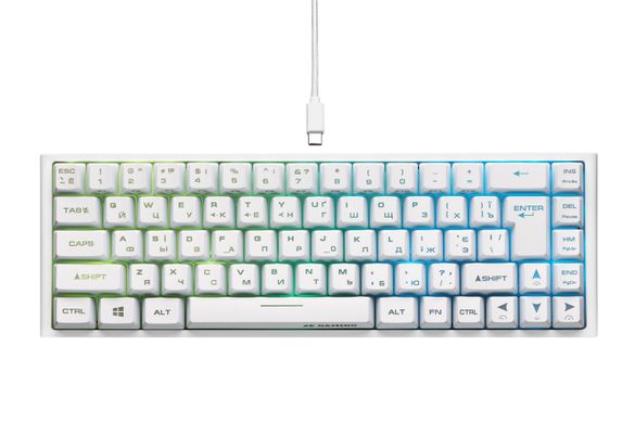 Клавіатура ігрова 2E GAMING KG350 RGB 68key USB White Ukr (2E-KG350UWT)