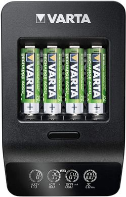 Зарядное устройство VARTA LCD Smart Plus CHARGER+4xAA 2100 mAh (57684101441)