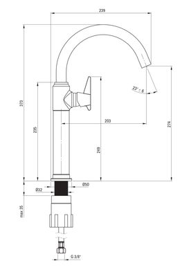 Змішувач для раковини Deante Temisto довжина виливу — 203 мм поворотний 1 важіль латунь (BQT_M21K)