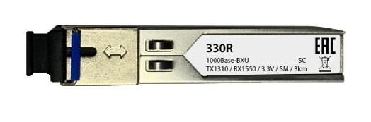 SFP-Трансiвер 330R/3KM 1x1000Base-BX-U, WDM, SM 3км, SC (330R/3KM)