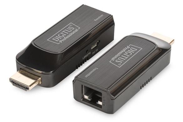 Удлинитель DIGITUS mini HDMI UTP 50m, USB powered, Black (DS-55203)