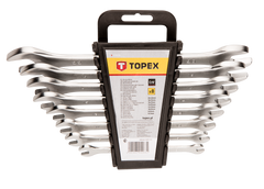 Ключі ріжкові TOPEX, двосторонні, 6-22 мм, набір 8 шт. (35D656)