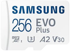 Карта пам'яті Samsung 256GB microSDXC C10 UHS-I U3 R130/W90MB/s Plus Evo V3 + SD адаптер (MB-MC256KA/RU)