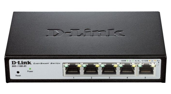Комутатор D-Link DGS-1100-05 5port 1GE, EasySmart (DGS-1100-05)