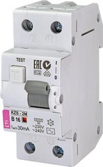 Дифференциальный автоматический выключатель ETI KZS-2M B 16/0,03 тип AC (10kA) (2173104)