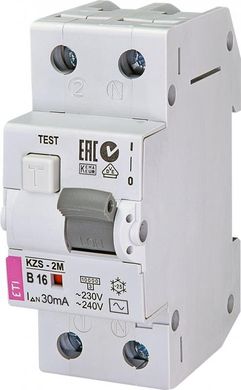 Диференційний автоматичний вимикач ETI KZS-2M B 16/0,03 тип AC (10kA) (2173104)