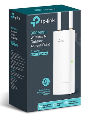 Точка доступа TP-LINK EAP110 OUTDOOR N300 1хFE LAN passive PoE наружный (EAP110-OUTDOOR)