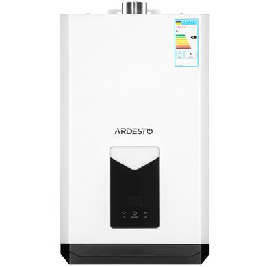 Газова колонка Ardesto X3 10 л/хв 20 кВт турбована дисплей електрозапалювання з димоходом білий