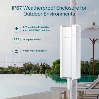 Точка доступу TP-LINK EAP610 OUTDOOR AX1800 1xGE LAN PoE MU-MIMO OFDMA зовнішній (EAP610-OUTDOOR)