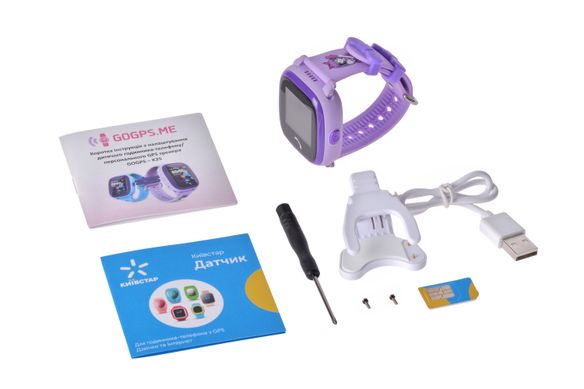 Смарт-часы детские с GPS трекером GOGPS ME K25 Пурпурные (K25PR)