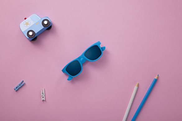 Детские солнцезащитные очки Koolsun неоново-голубые серии Wave (Размер: 1+) (KS-WANB001)