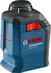 Нівелір лазерний Bosch GLL 2-20 + BM3 + кейс, 20м, ± 0,4 мм/м, IP 54 (0.601.063.J00)