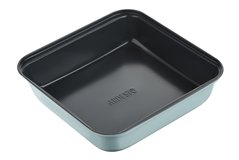 Форма для выпечки Ardesto Tasty baking 23,2*22*5 см квадратная, серый,голубой, углеродистая сталь (AR2302T)