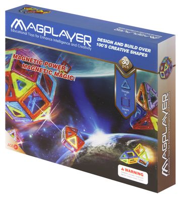 Магнітний конструктор 30 деталей, MagPlayer (MPB-30)