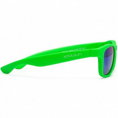 Детские солнцезащитные очки Koolsun неоново-зеленые серии Wave (Размер: 1+) (KS-WANG001)