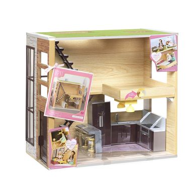 Деревянный дом для кукол (свет), игровой набор, Lori (LO37004Z)