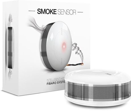 Умный датчик дыма Fibaro Smoke Sensor, Z-Wave, 3V CR123A, белый (FGSD-002_ZW5)