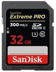 Карта памяти SanDisk 32GB SDHC C10 UHS-II R300/W260MB/s 4K Extreme Pro (SDSDXPK-032G-GN4IN)