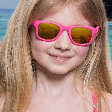 Дитячі сонцезахисні окуляри Koolsun неоново-рожеві серії Wave (Розмір: 3+) (KS-WANP003)